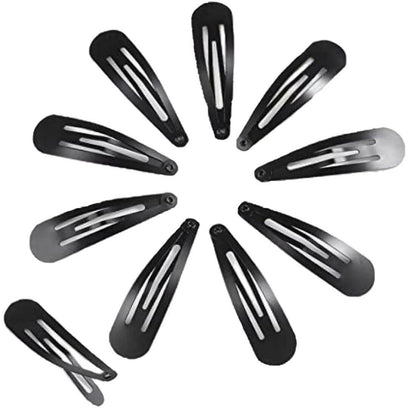 SENECIO Black Tic tac Snap Hair Clip Pin Set For Kids Girls & Women (Pack of 10, 2 sets) - HalfPe