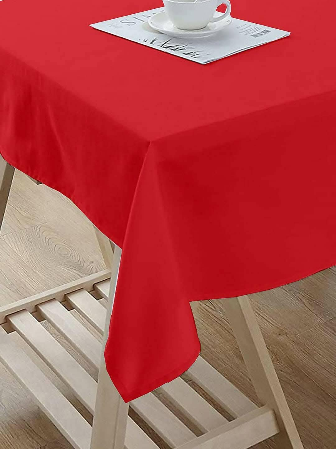 Lushomes Dining Table Cover 6 Seater, Classic Plain Dining Table Cover Cloth (Size 60 x 70”, 6 Seater Table Cloth) (Red) - HalfPe