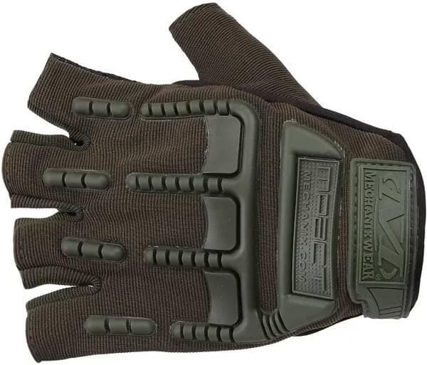 Half Finger Military Brown Glove-L Riding Gloves - HalfPe