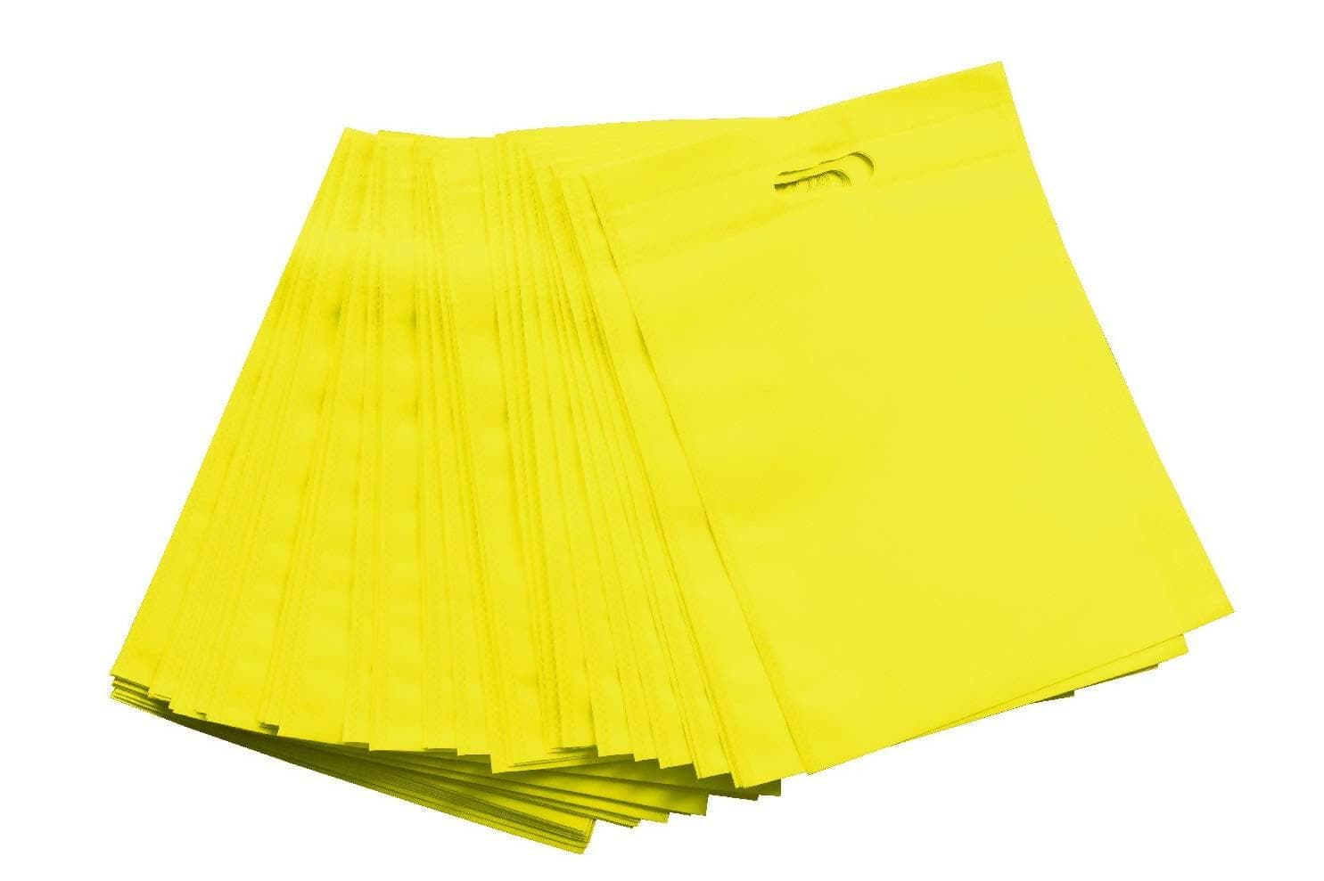 AGRASHRI ENTERPRISES D Cut Yellow Cloth Carry Bag (Pack of 50) - HalfPe