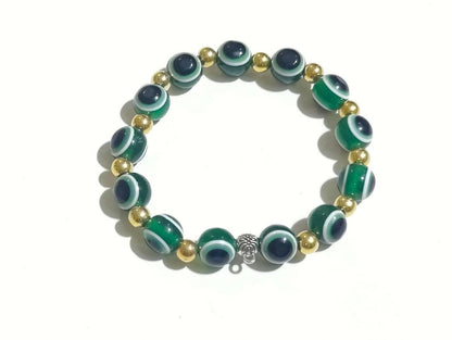 Pinapes Stylish Evil Eye Bracelet (Dark green, pack of 2) - HalfPe