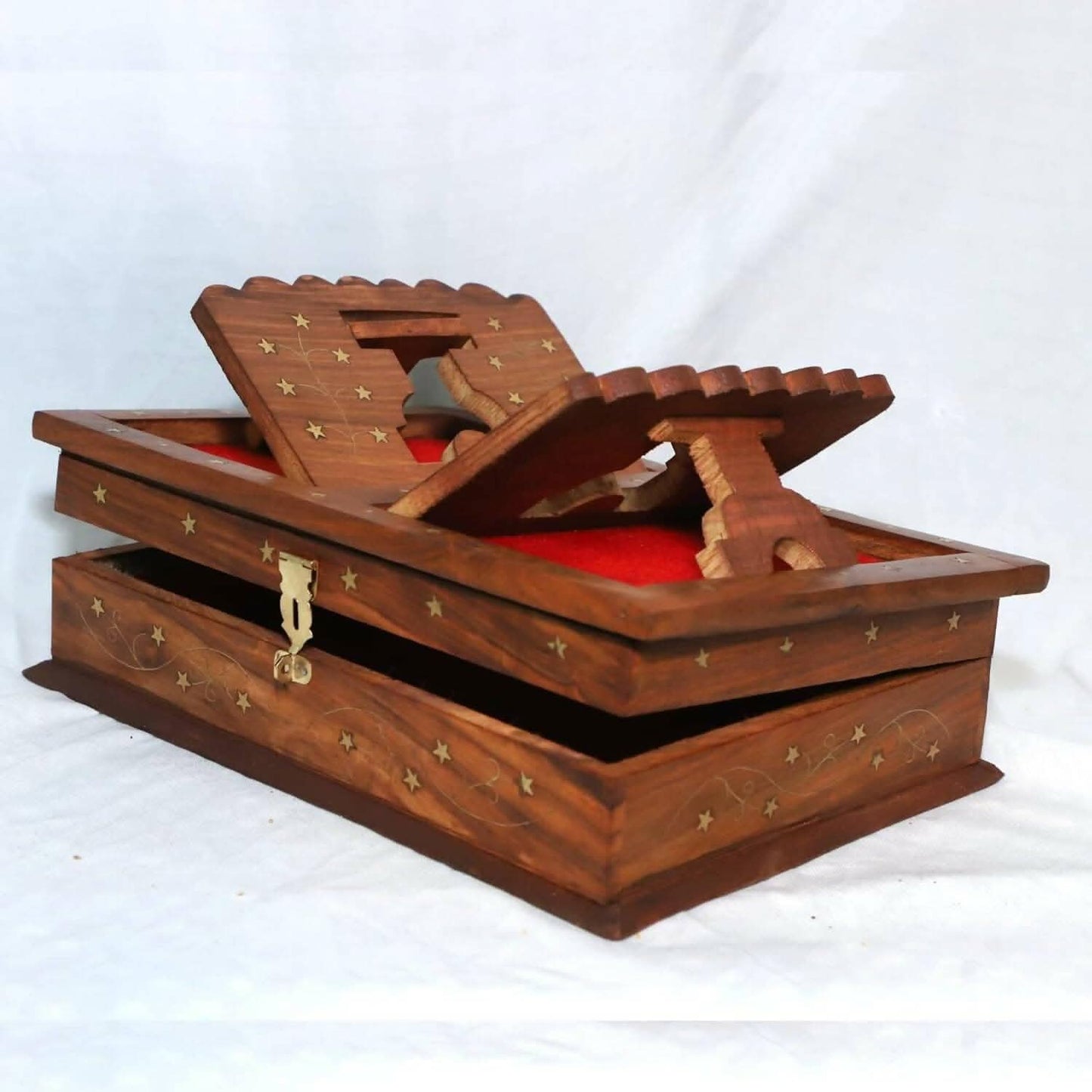 Santarms Wooden Holy Quran Book Stand & Box with rehal - HalfPe