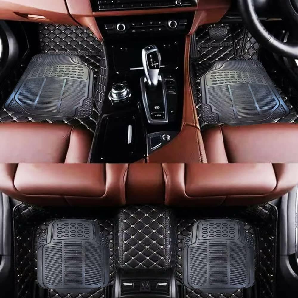 Mats Avenue Universal Car Floor Mat Virgin Rubber Heavy Duty Black Color 4 Pieces - HalfPe