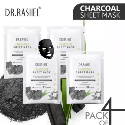 CHARCOAL SHEET MASK WITH SERUM THAT CONTROLS OIL, DEEP CLEANSING & PORE CONTROL(2 PACk) - HalfPe