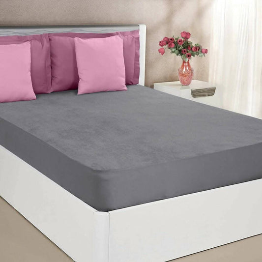 Mattress Protector Grey Waterproof Cover for King Size Bed( 75 x 72) - HalfPe