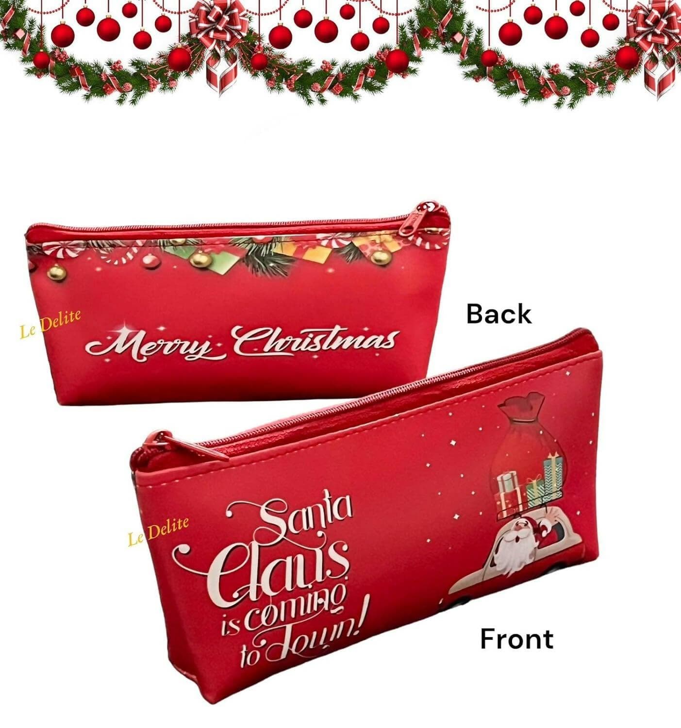 Le Delite Christmas Return Gift -Large Capacity Stationary Pouch - HalfPe