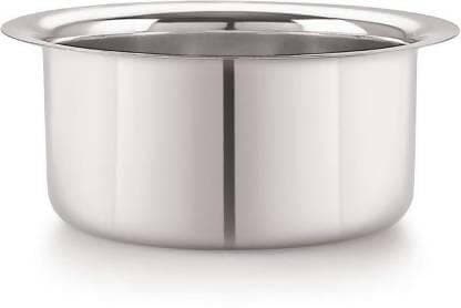 SHINI LIFESTYLE Stainless Steel Serving Bowl Stainless steel Bhagona, Steel Rounded Patila, milk pot and tope 3L (Pack of 4, Silver) - HalfPe