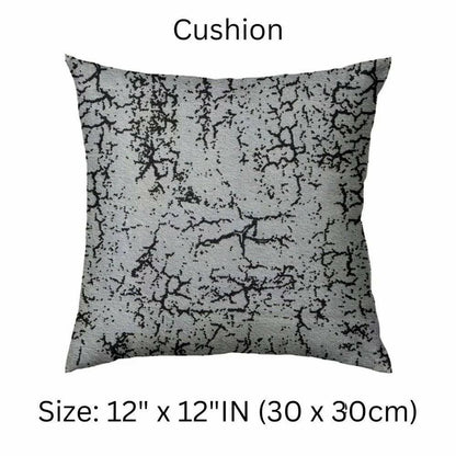 Car Cushion Pillows for Neck, Back and Seat Rest, Pack of 4, Light Grey Printed Velvet Material, 2 PCs of Bone Neck Rest Size: 6x10 Inches, 2 Pcs of Car Cushion Size: 12x12 Inches by Lushomes - HalfPe