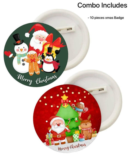 Le Delite christmas return gifts - Brooch Pin Badge accesories (Pack of 10 Pcs) - HalfPe