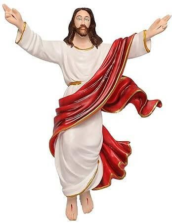 KariGhar® Risen Christ 18 inches Catholic Idol Perfect for Prayer Room / Drawing Room / Bedroom / Gifting & Decoration Purpose ( 9 x 37 x 46 cm ) (Red & White) - HalfPe