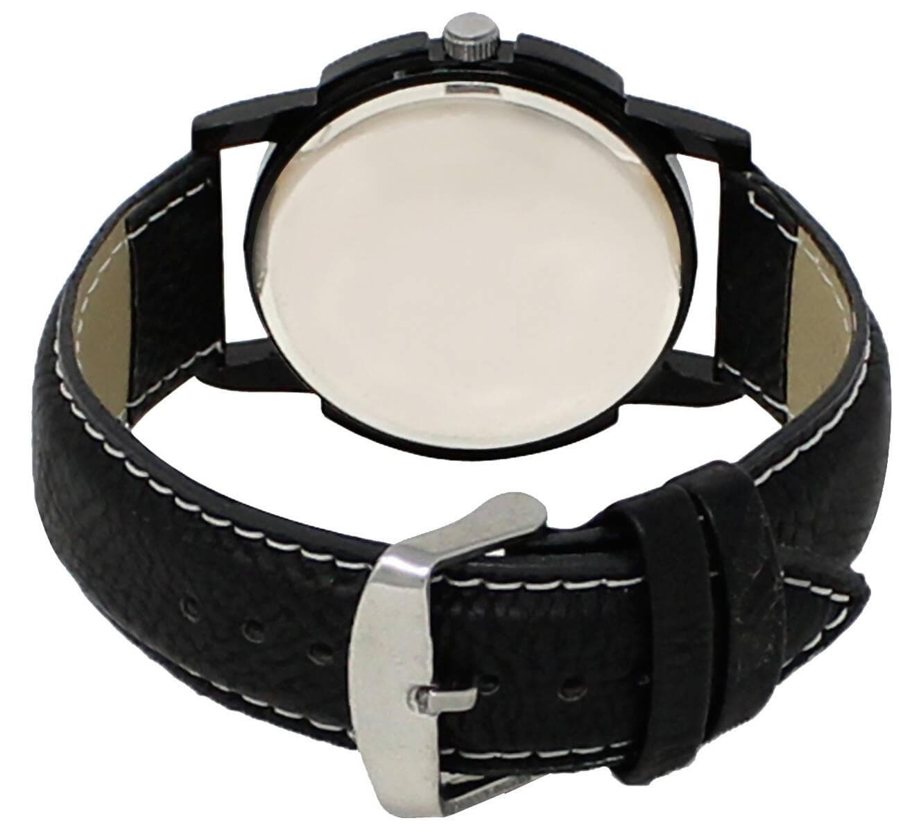 LOREM Black & White Glossy finish Analog Watch For Men LR13 - HalfPe