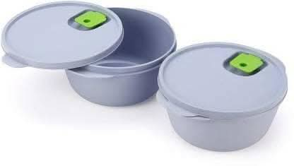 Microwave safe Grey Container for serving dal vegetable (pack of 2) - HalfPe