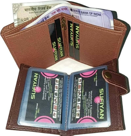 Men Tan, Brown Artificial Leather Wallet (30 Card Slots, Pack of 2) - HalfPe