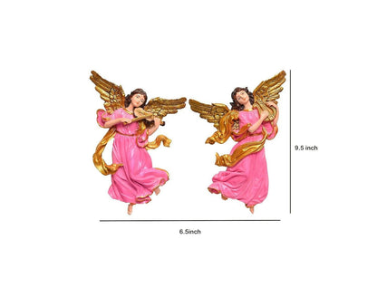 KariGhar Angel Girl Wall Hanging Idol & Show Piece for Prayer Room/Home Decoration/Gifting (Pink) - HalfPe