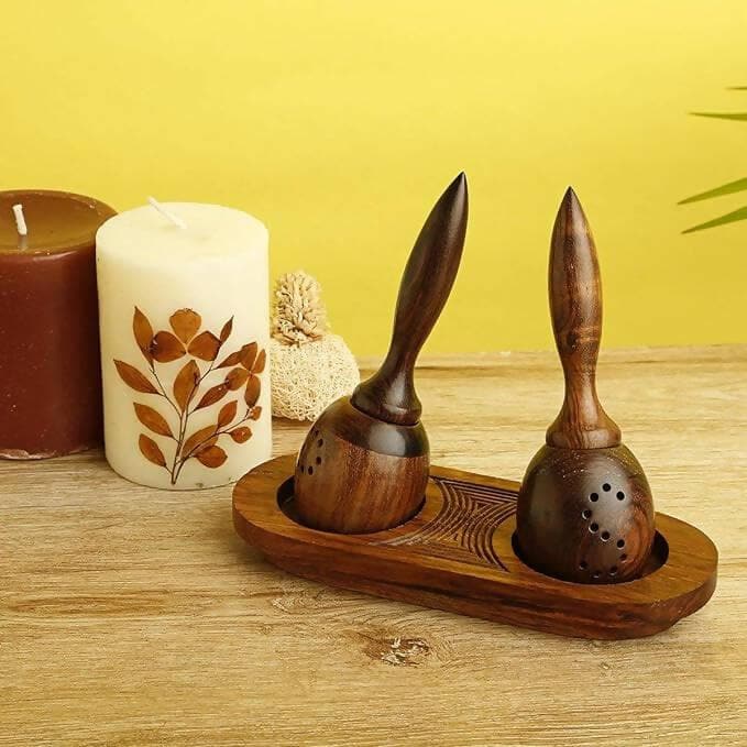 Santarms Sheesham Wooden Salt Pepper Set - HalfPe