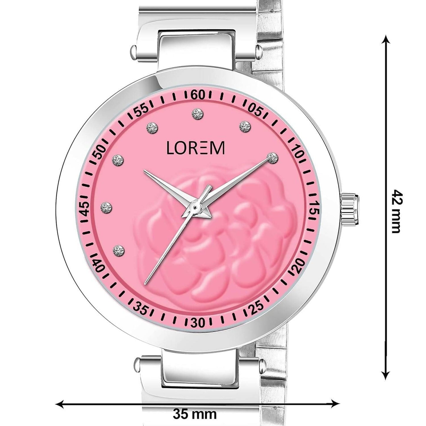 LOREM Pink Fancy Analog Watch For Women LR318 - HalfPe