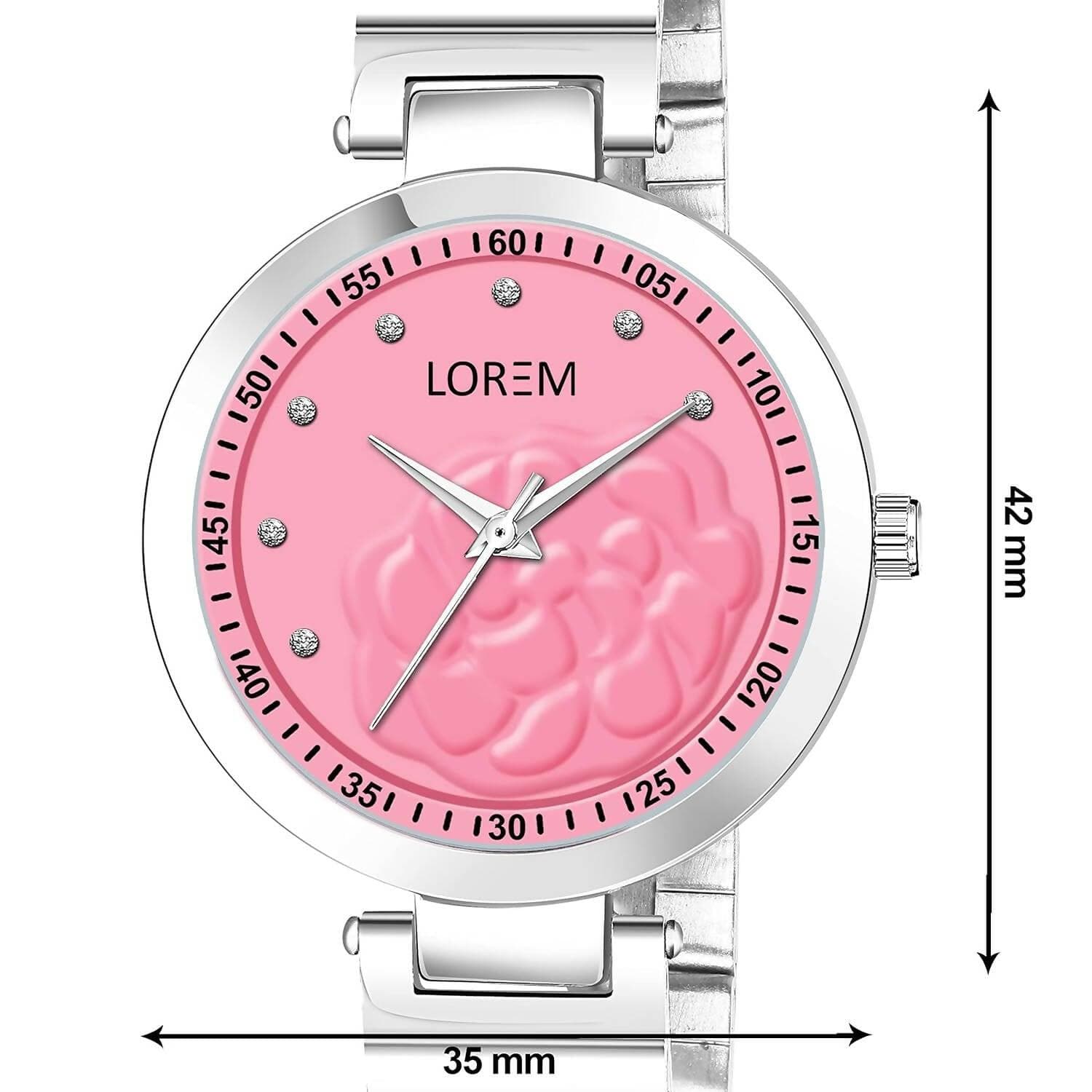 LOREM Pink Fancy Analog Watch For Women LR318 - HalfPe