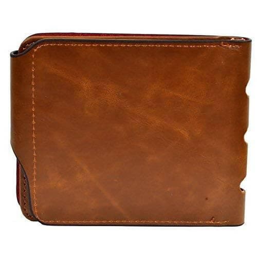 Trendy Men's Brown Leather Wallet - HalfPe