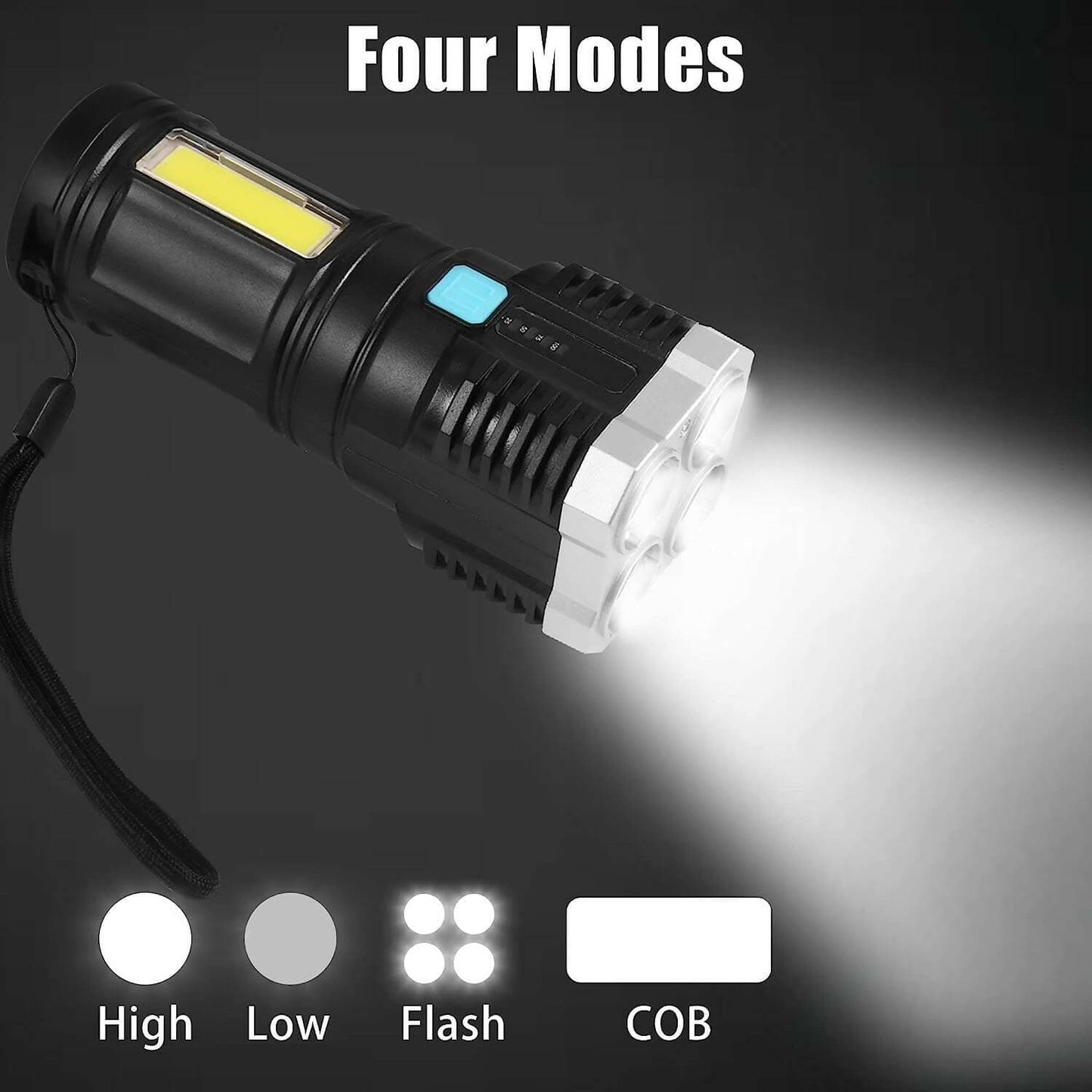 HumBiG 4 Mode SL039-X Portable Torchlight Longer Distance Ergonomic Portable Powerful LED Flashlight Outdoor Equipment - HalfPe