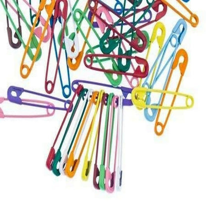 SENECIO Pack of 40 Multicolor Colorful Safety Pin Set for Home/Office/Personal Multipurpose (40) - HalfPe