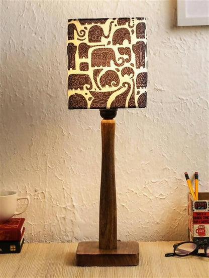 Tiny Elephants Wooden Lamp - HalfPe