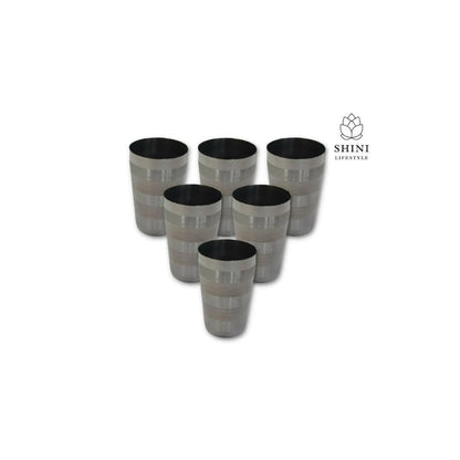 SHINI LIFESTYLE Stainless Steel Glass (Pack of 6) - HalfPe