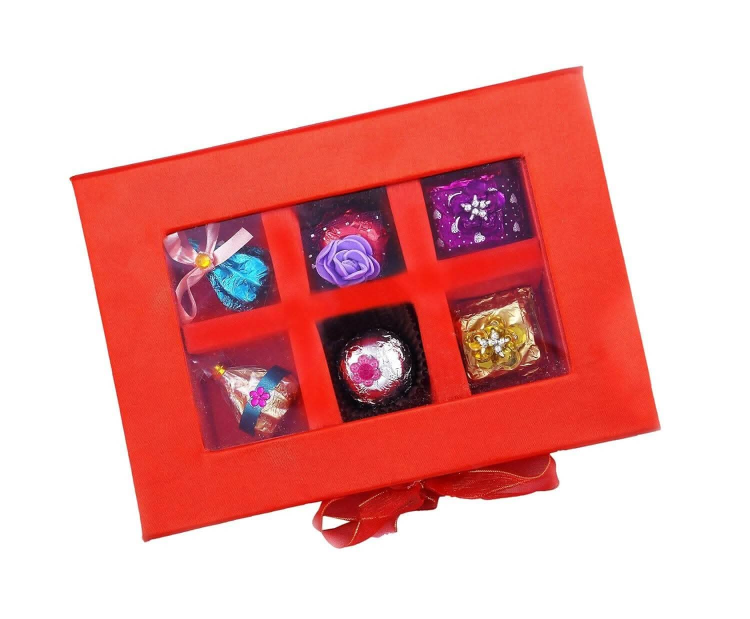 MANTOUSS Red Satin Pongal/Makar Sankranti Chocolate Gift Pack+haldi kumkum - HalfPe