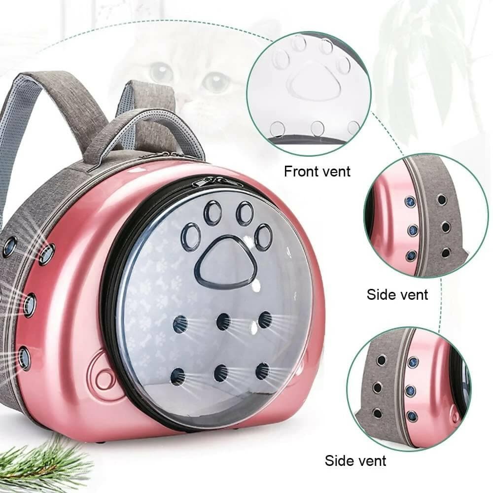 PetGains PGJC Transparent Fashionable Pet Carrier (Pink) - HalfPe