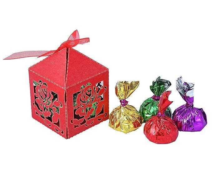 MANTOUSS Valentines gift for Valentines day chocolate gift-Chocolate box+Crystal +rose+valentines day greeting card - HalfPe