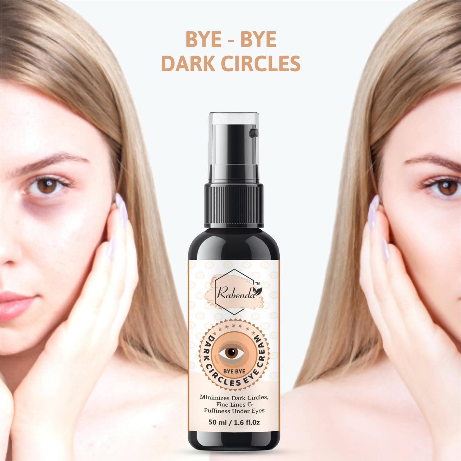 Rabenda Bye Bye Dark Circles Eye Cream natural herbel (Pack of 2 - 50ml) - HalfPe