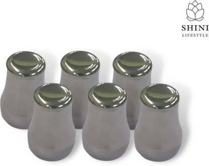 SHINI LIFESTYLE Stainless-Steel Designer Water/juice Glass set (350 ml, pack of 6) - HalfPe