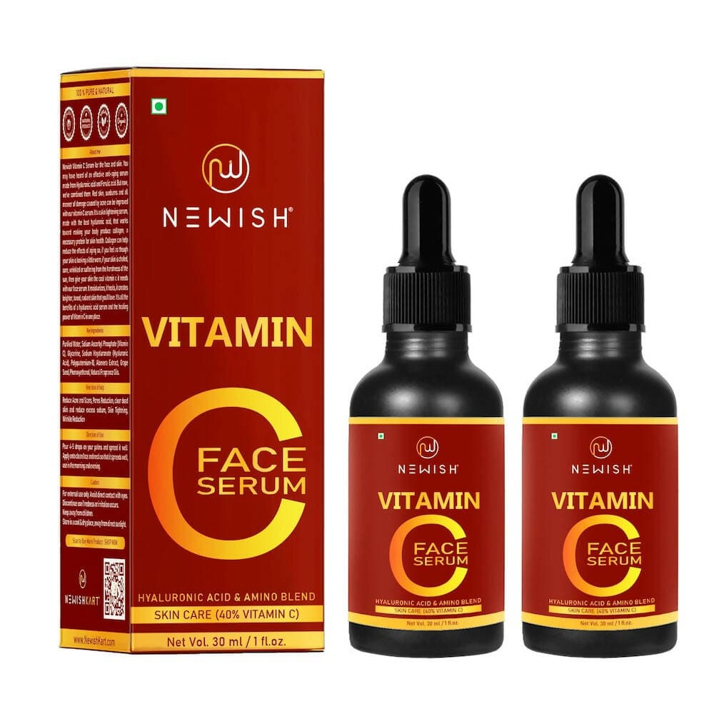 Newish Vitamin C Serum for Face Pigmentation and Oily Skin for Men and Women (Pack of 2 - 30 ML) - HalfPe