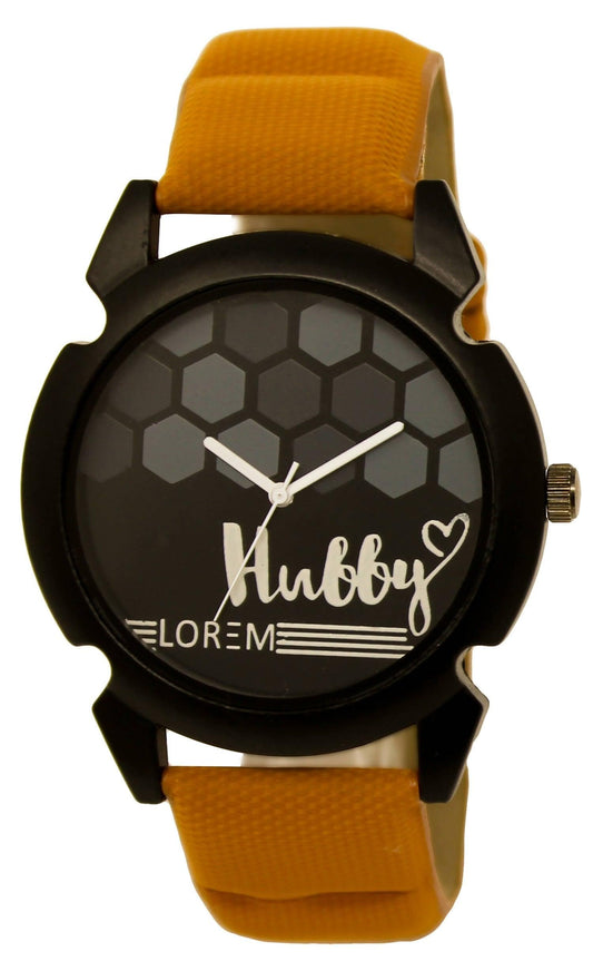 LOREM Black Wifey Analog Watch For Men LR32 - HalfPe