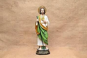 KariGhar Resin St.Jude The Apostle,Jude of James, Jude Thaddaeus Lebbaeus Catholic Idol Perfect for Home, Office, Prayer Room, Altar, Housewarming, Gifting and Decoration, Multicolour 12 Inch - HalfPe