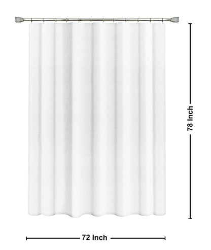 Lushomes Waffle Weave Shower Curtains, Waterproof Bathroom curtain, Thick Fabric, White, 12 Rust-Resistant Grommets 12 Plastic C Ring Hooks, Hotel Quality, Washable Polyester(72' x 78", Non-PVC) - HalfPe