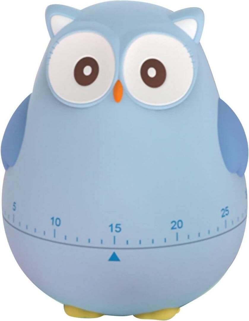 Cute owl shape anime timer Tick-Tock Clock ( Blue) - HalfPe