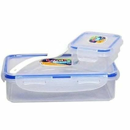 Kids lunch box 500 ml 4 way lock can be used for storage ,for carrying fruits (PACK OF 2) - HalfPe