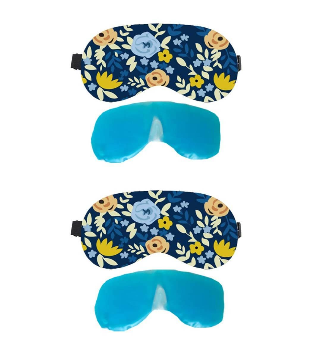 Lushomes Super Soft Velvet Eye mask for Travel with Gel Tube for Insomnia, meditation and Dark Circles (2 Pcs of Eye Mask and 2 Pcs of Gel Tube) - HalfPe