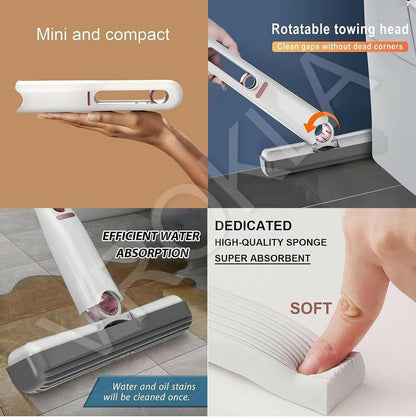 Mini Mop Self Squeeze Strong Absorbent Magic Wiper for Kitchen - HalfPe