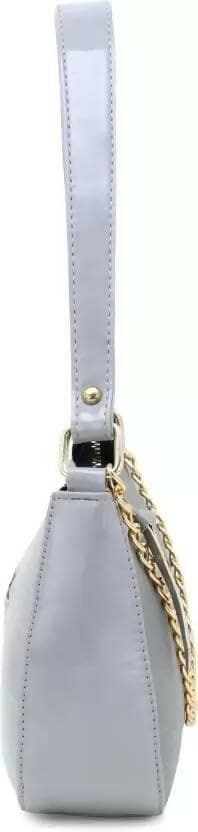 SAGIRON Women Girls Quilted Sling Bag with Gold Chain (Grey) - HalfPe