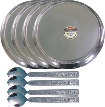 SHINI LIFESTYLE Stainless Steel Heavy gauge Plate, (Pack of 6) - HalfPe