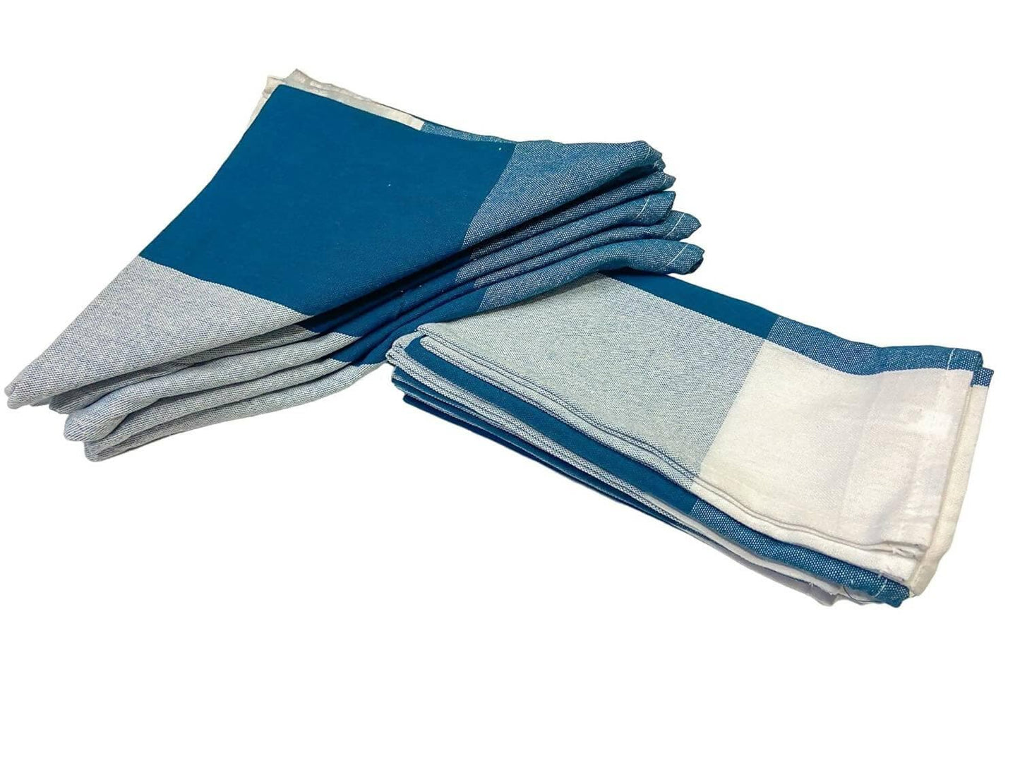 Cleaning Machine Washable Multipurpose Cotton Checked And Stripe Kitchen Towel Napkins (12 Pieces) - HalfPe