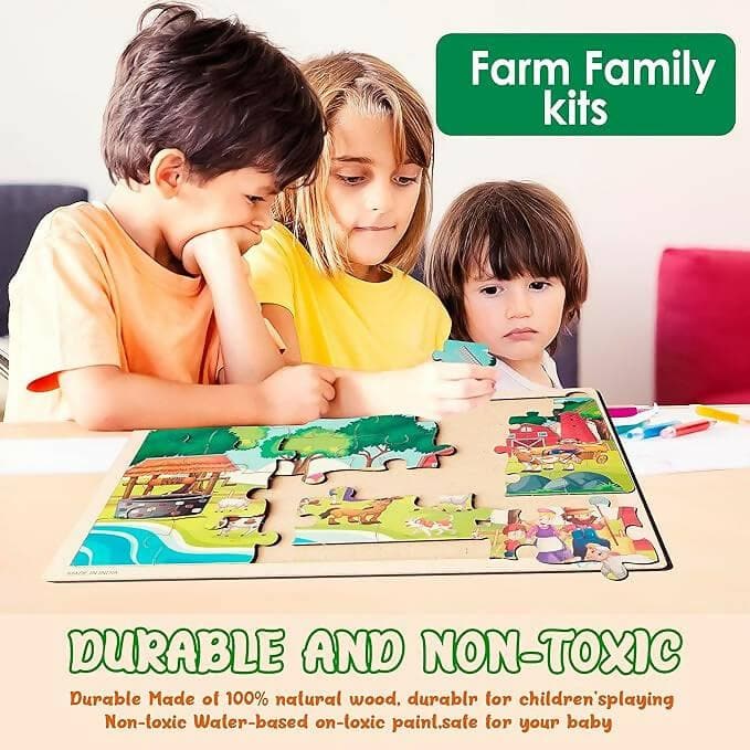 Zodo jigsaw farm family puzzle for kids - HalfPe