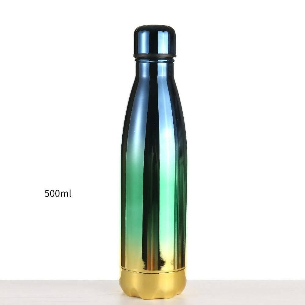 Multi Shiny Shade Steel Water-bottle (Multi-color, 500ml) - HalfPe