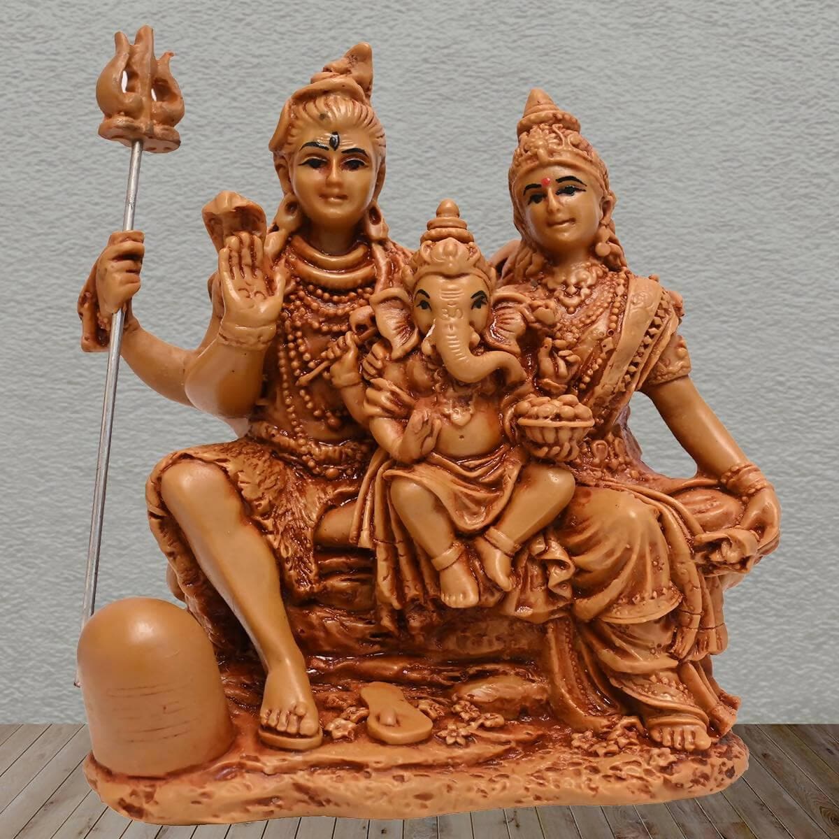 KariGhar Shiv Parivar 6 inches Idol Perfect for car Dashboard, puja ghar, Decoration & gifitng - HalfPe