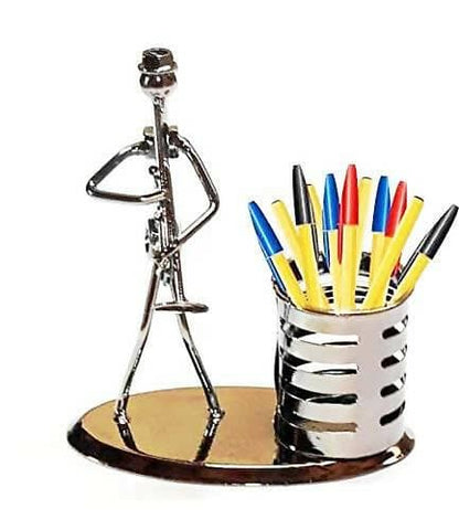 Flute Artist Metal Pen Stand - HalfPe