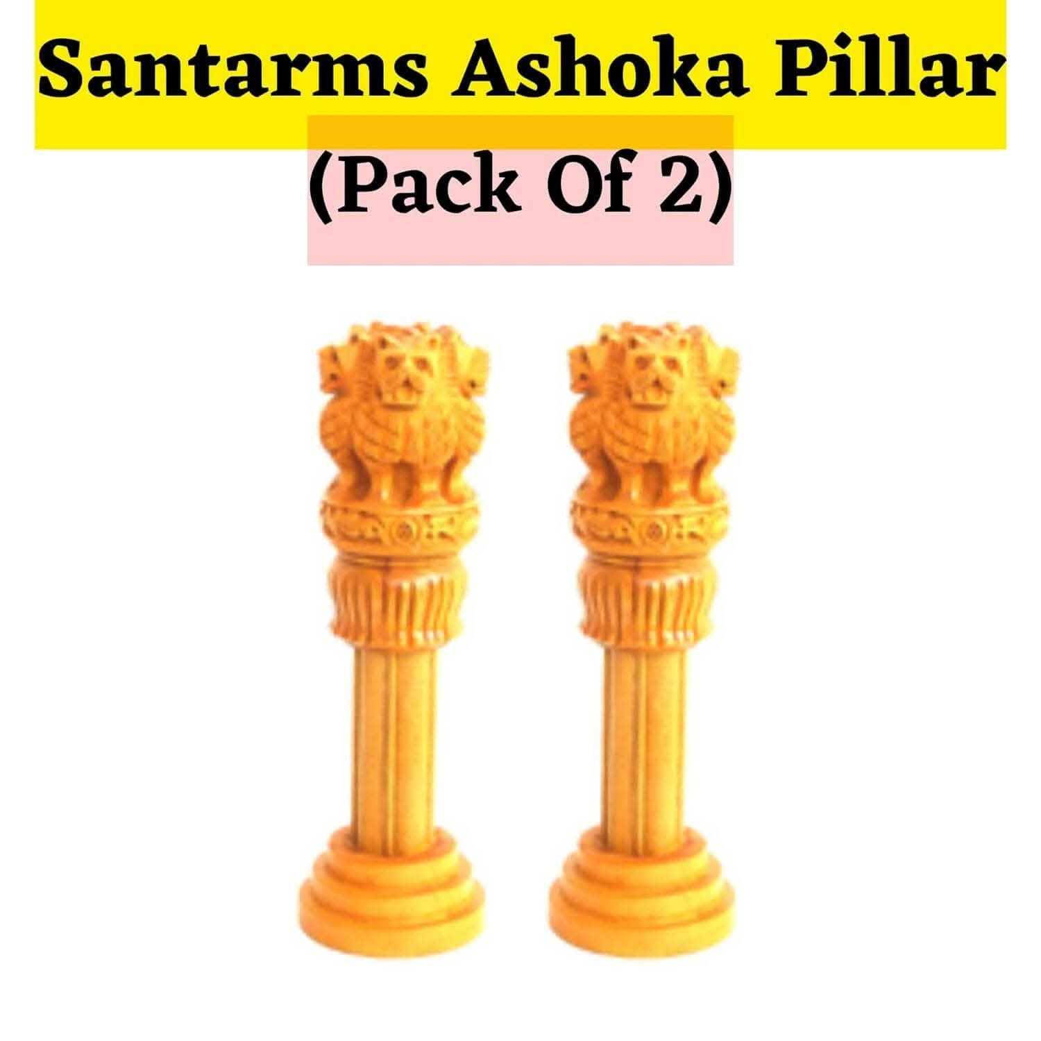 santarms Wooden Ashoka Pillar (Pack of 2) - HalfPe