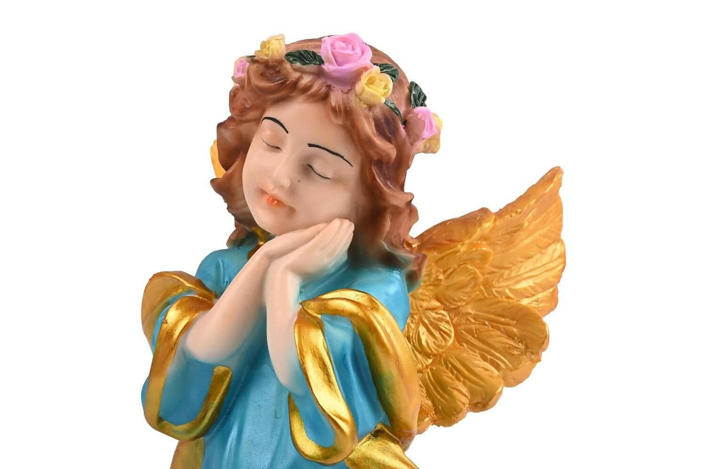 KariGhar Resin Blue Praying Angel Statue Catholic Idol for Home Blue, (8.2 Inches) - HalfPe