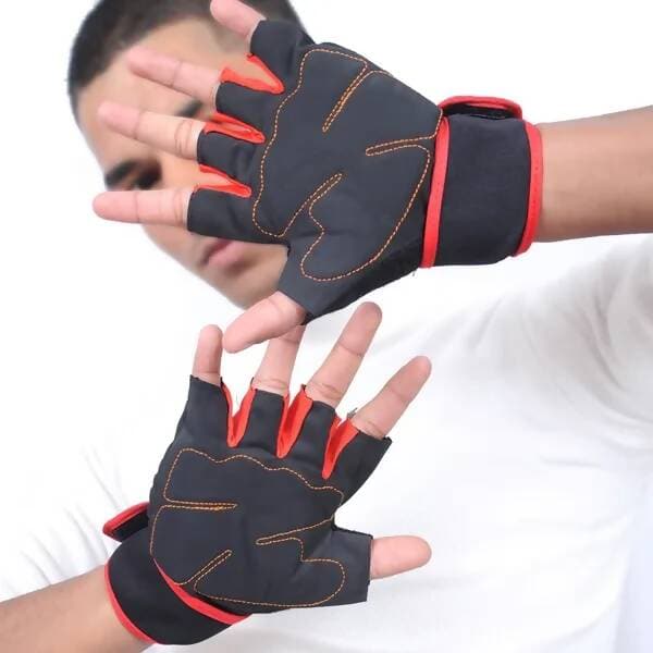 Riding Gloves Workout, Cross Fit,Best For Men Gym & Fitness Gloves (Red)  - HalfPe