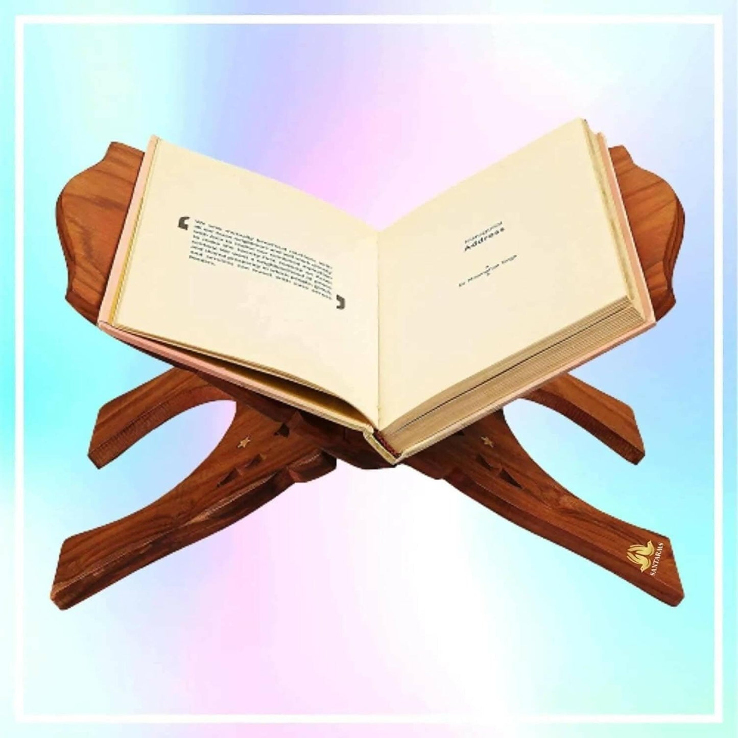 santarms Wooden holy Book Stand Reading (12 inches) - HalfPe